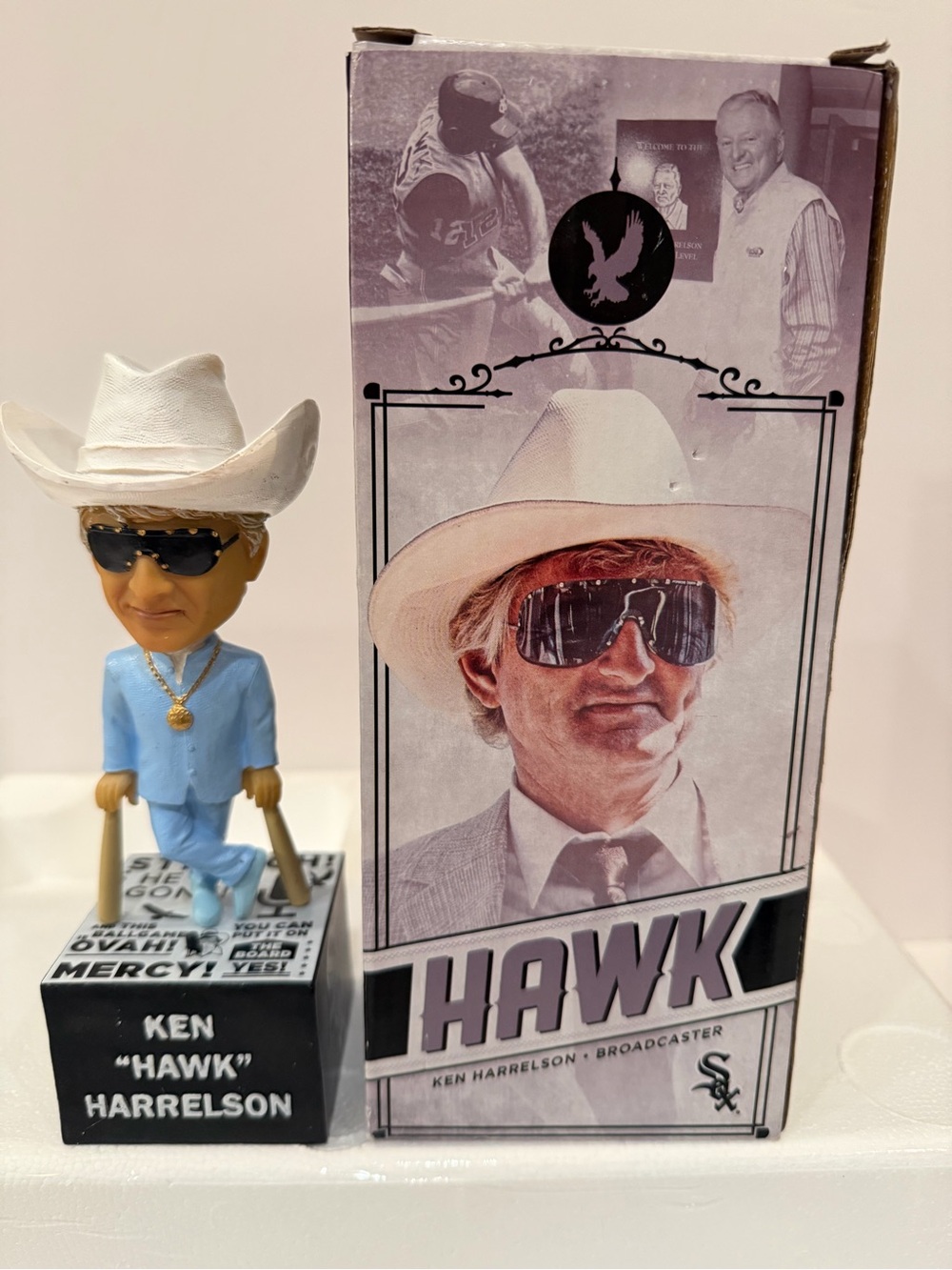 Ken "Hawk" Harrelson Bobblehead Figure - Blue Outfit, White Hat TESTED!
